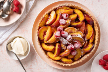 Roasted Peach Tart with Vanilla & Cardamom